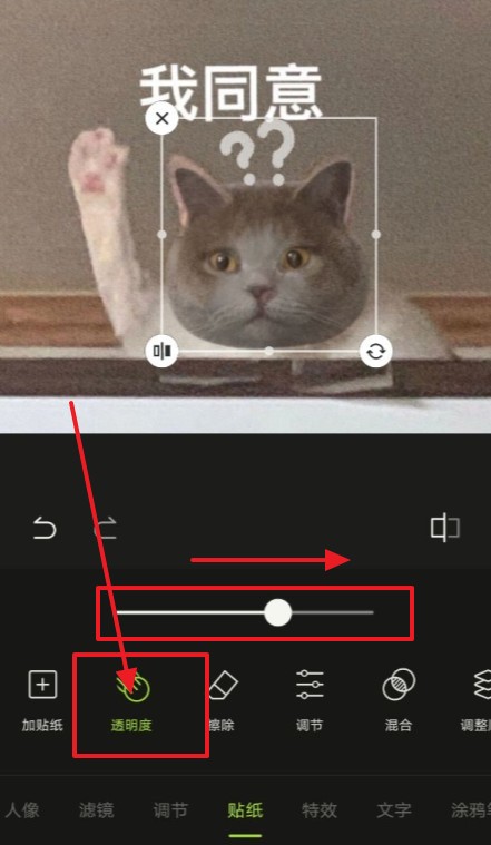 醒图透明度怎么调