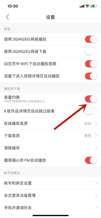网易云音乐怎么开启音量平衡功能