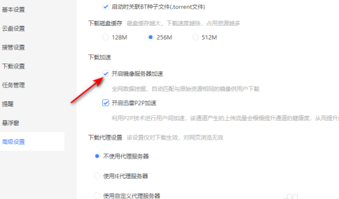 迅雷11怎么开启镜像服务器加速？迅雷11开启镜像服务器加速的方法截图